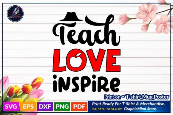 Teacher Print T-Shirt Design for Teacher